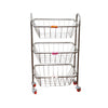 5981 Multipurpose 3 Layer Stainless Steel Fruit & Vegetable 4 Stand Kitchen Trolley |Fruit Basket |Vegetable Basket |Onion Potato Rack For Kitchen |Vegetable Stand For Kitchen