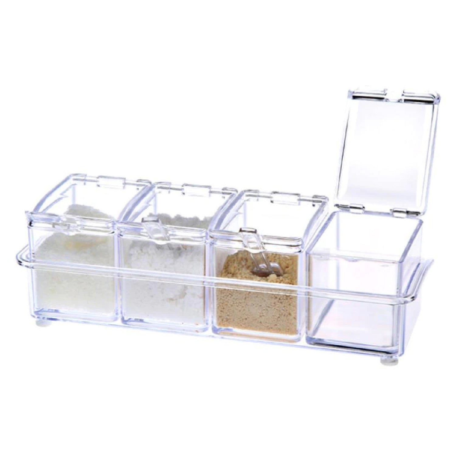 2444 Crystal Seasoning Acrylic Box Pepper Salt Spice Rack DeoDap