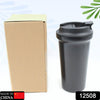 12508 Inside Stainless Steel & Outside Plastic Vacuum Insulated  Insulated Coffee Cups Double Walled Travel Mug, Car Coffee Mug with Leak Proof Lid Reusable Thermal Cup for Hot Cold Drinks Coffee, Tea (1 Pc)