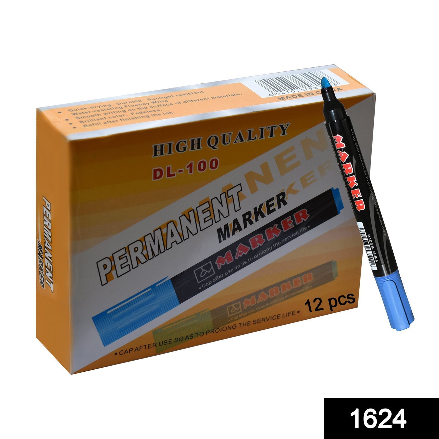 1624 Blue Permanent Markers for White Board (Pack Of 12) DeoDap